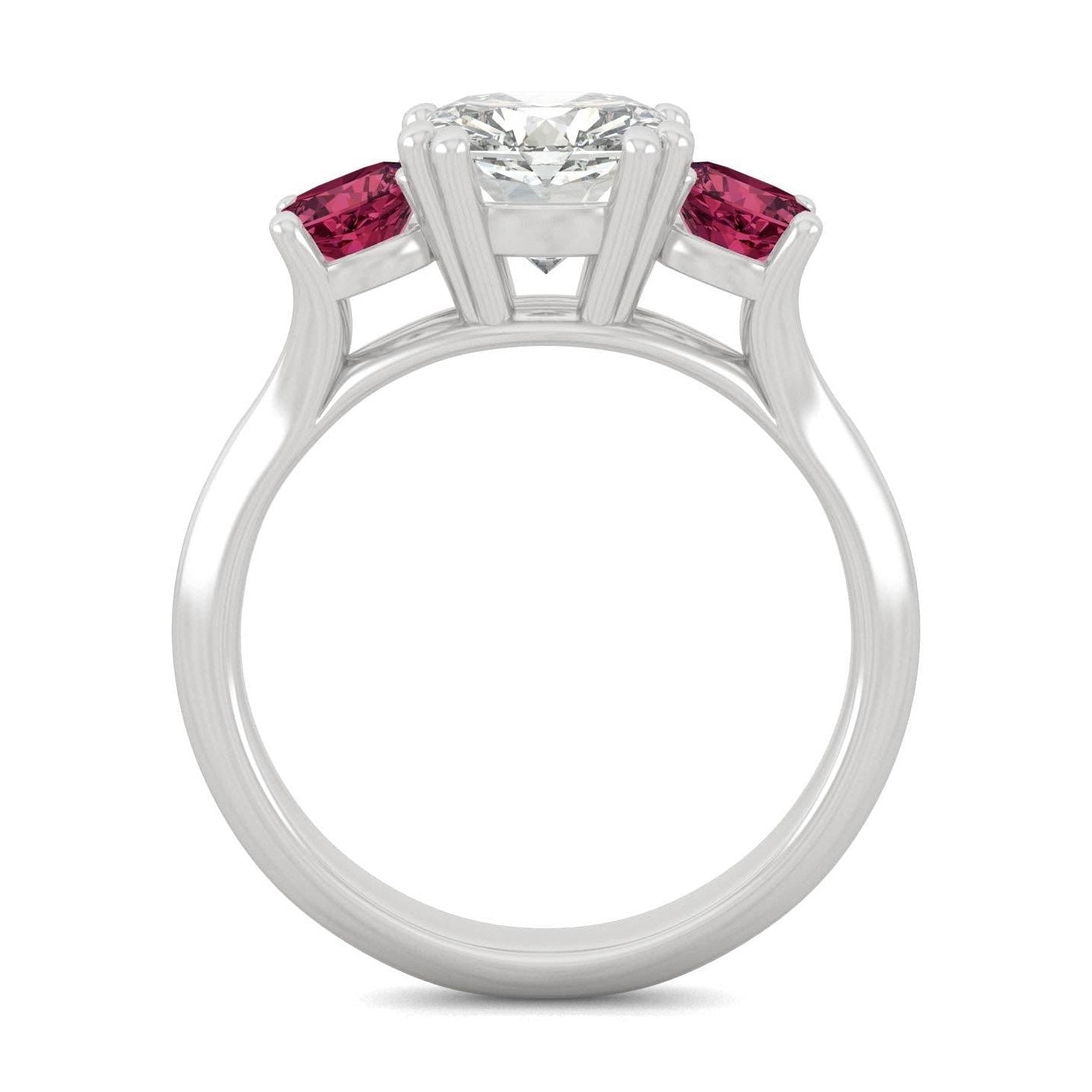 3.40 CTW   Cushion Moissanite Engagement Ring in 14K White Gold