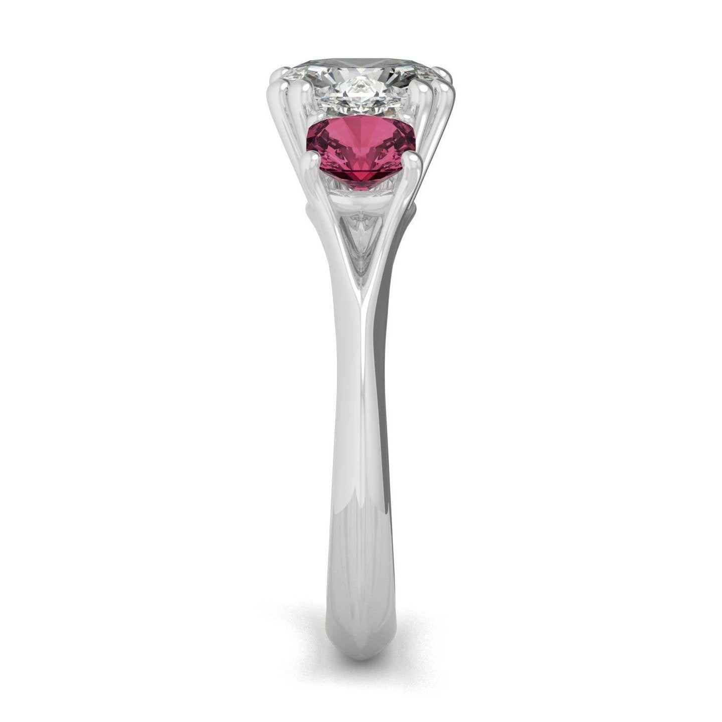 3.40 CTW   Cushion Moissanite Engagement Ring in 14K White Gold