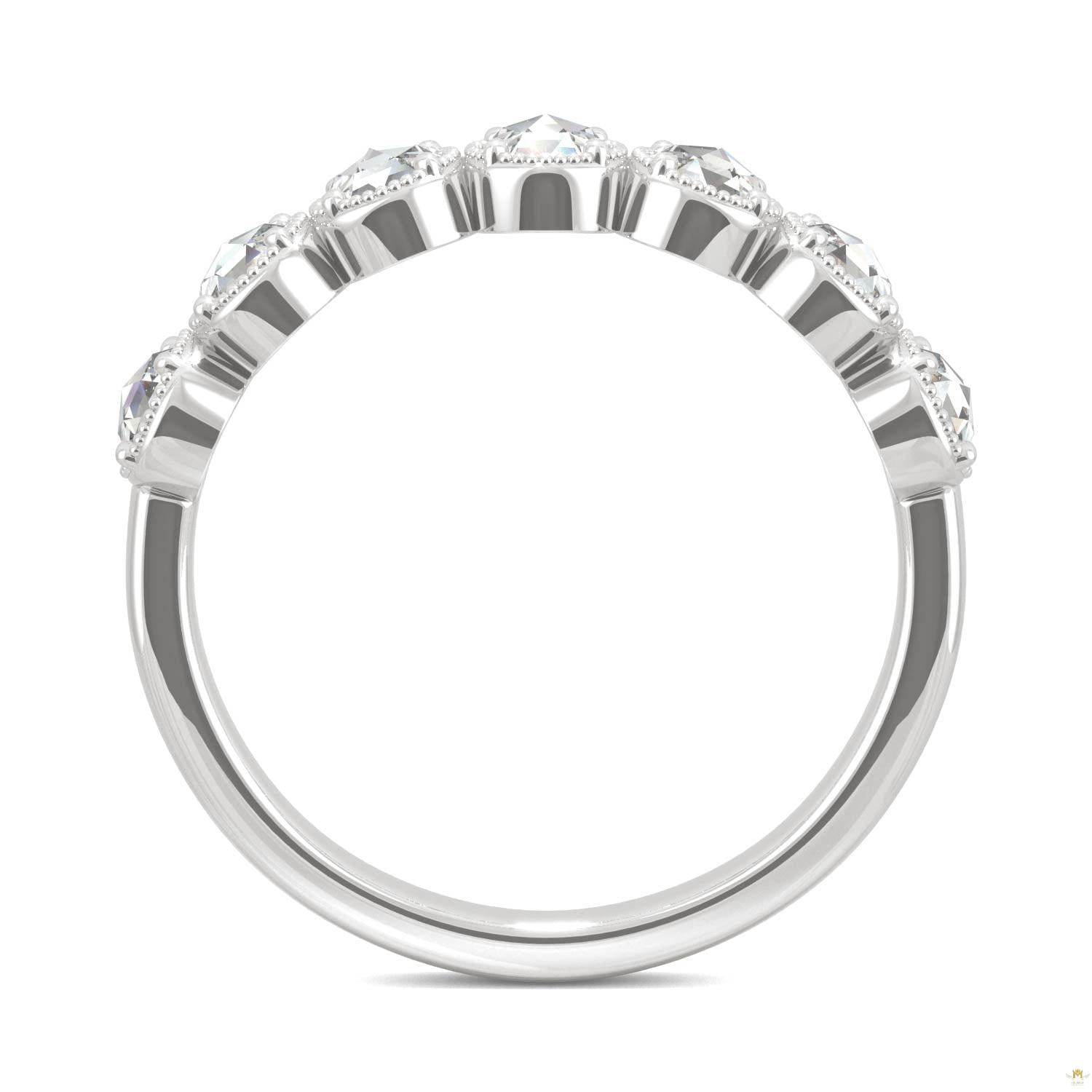 0.42 CTW   Round Moissanite Seven Stone Ring in 14K White Gold
