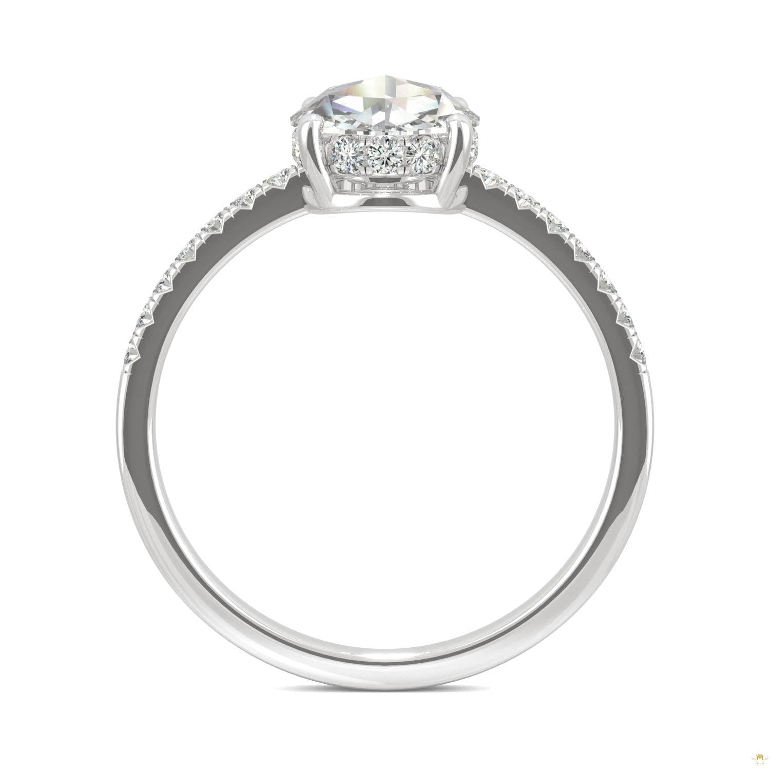 0.81 CTW   Round Moissanite Engagement Ring in 14K White Gold