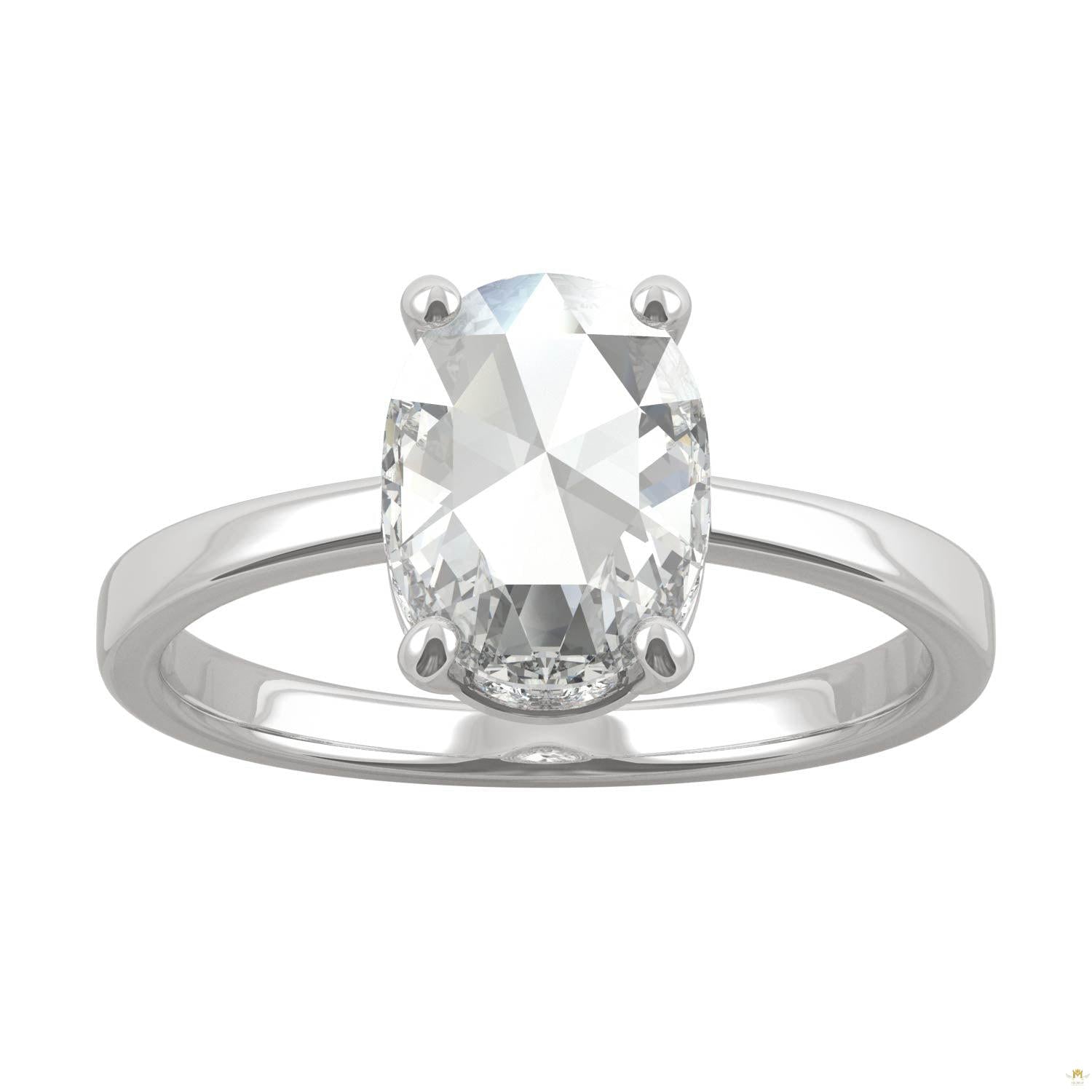 1.26 CTW   Oval Moissanite Halo Ring in 14K White Gold