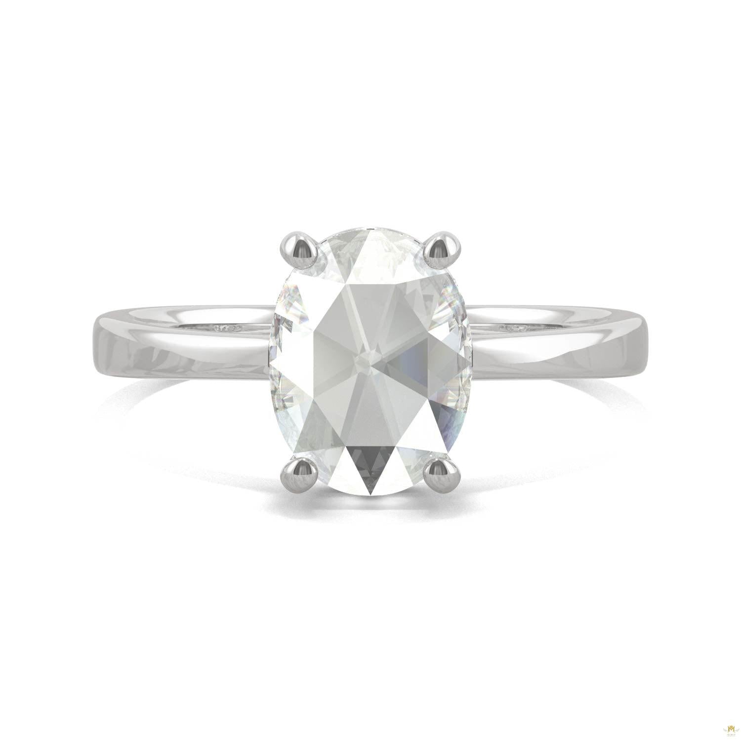 1.26 CTW   Oval Moissanite Halo Ring in 14K White Gold