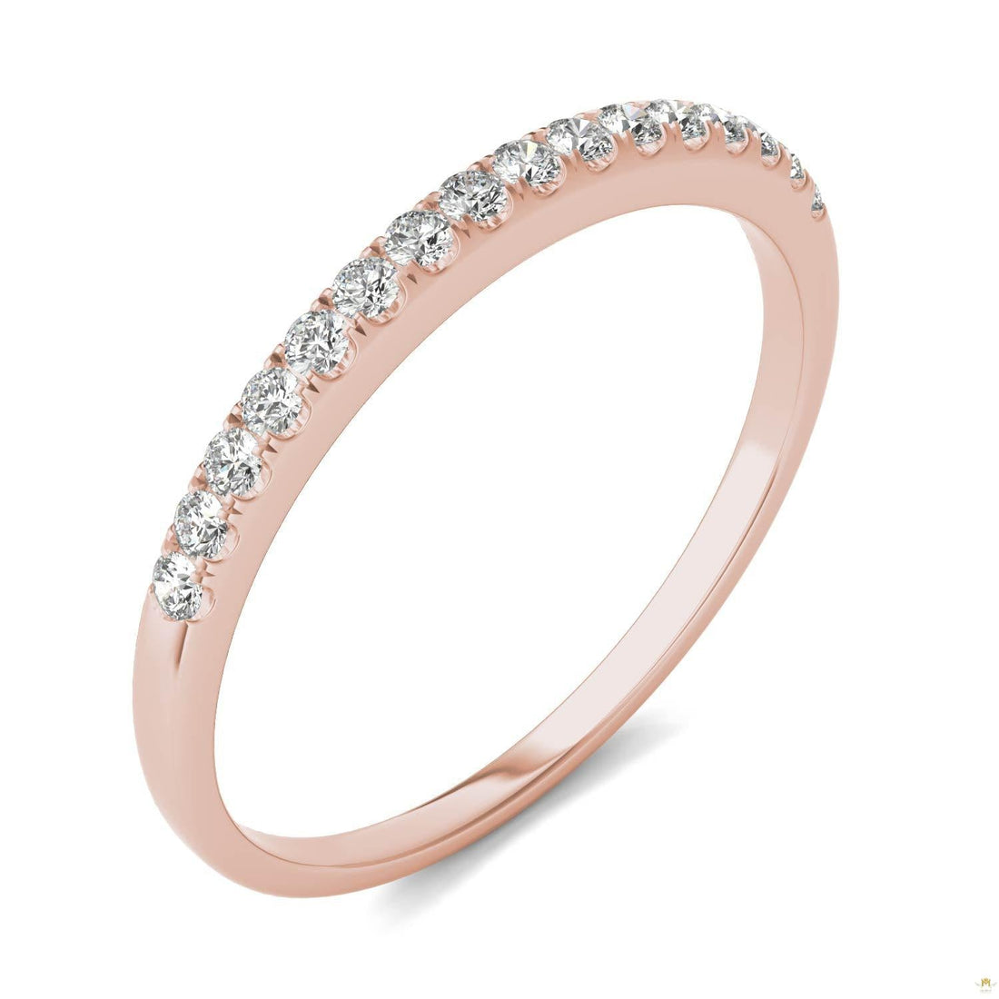 0.16 CTW   Round Moissanite Anniversary Band in 14K Rose Gold