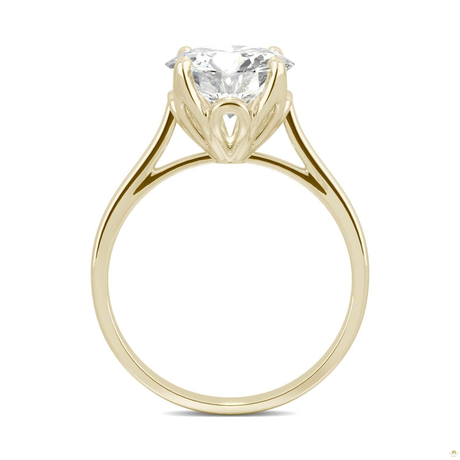 2.70 CTW   Round Moissanite Engagement Ring in 14K Yellow Gold