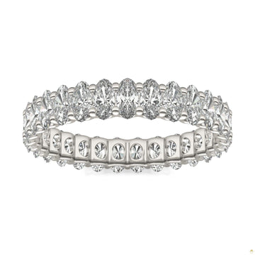 2.90 CTW   Oval Moissanite Eternity Band in 14K White Gold
