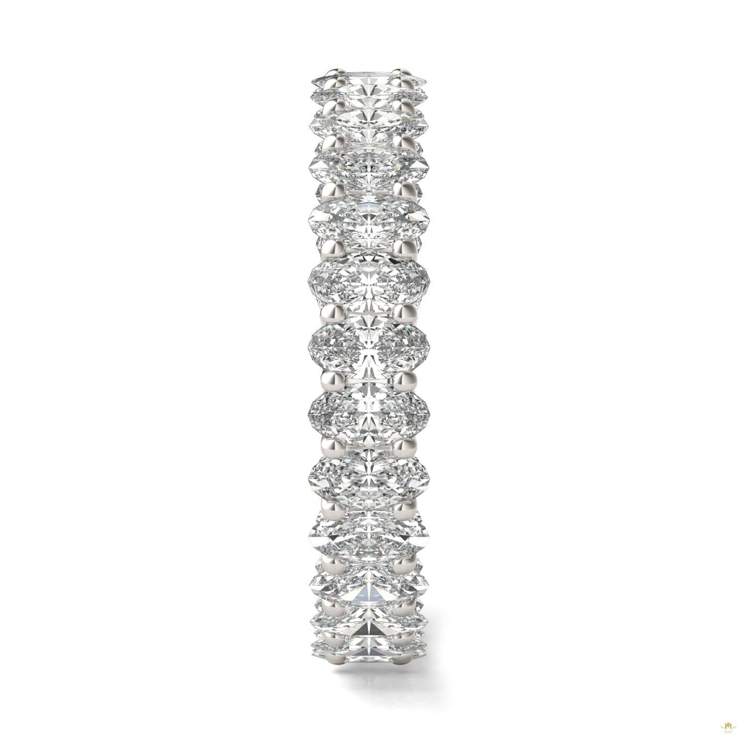 2.90 CTW   Oval Moissanite Eternity Band in 14K White Gold