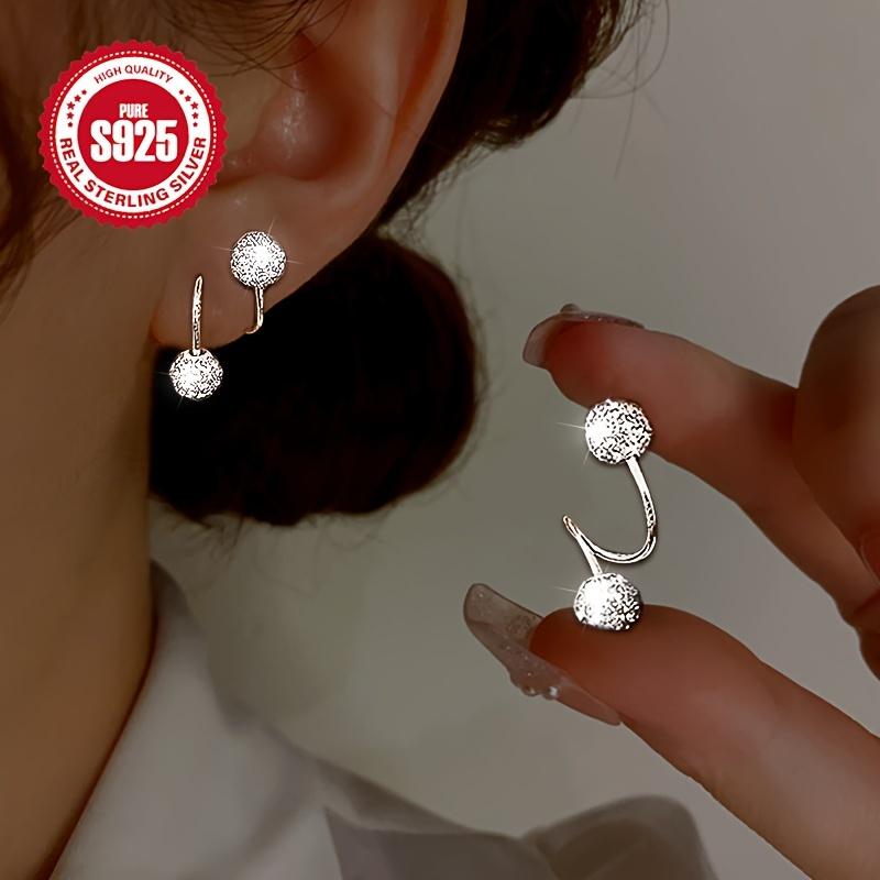 S-TYPE Hoop Earrings with Sparkling Cubic Zirconia