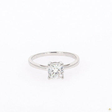 1.10 CTW   Cushion Moissanite Four Prong Solitaire Engagement Ring in Sterling Silver