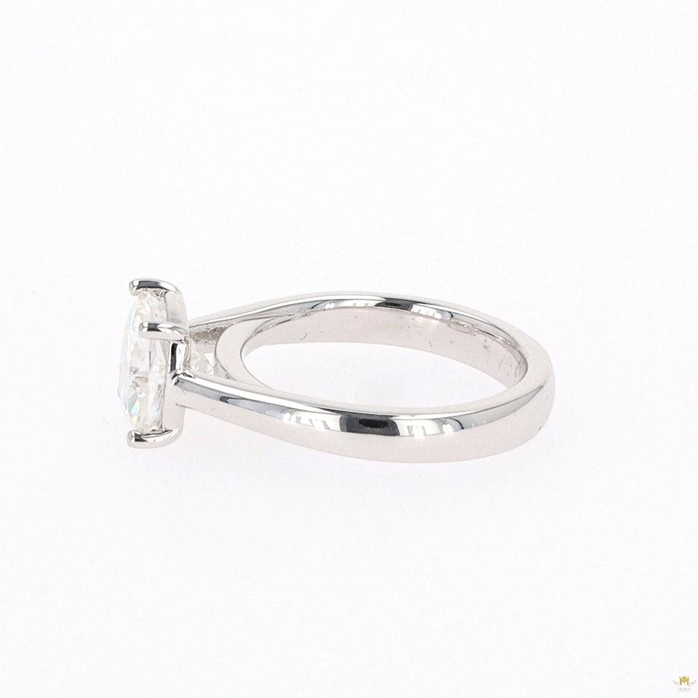2.80 CTW   Cushion Moissanite Four Prong Solitaire Engagement Ring in Sterling Silver