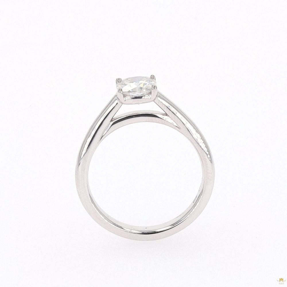 1.10 CTW   Cushion Moissanite Four Prong Solitaire Engagement Ring in Sterling Silver