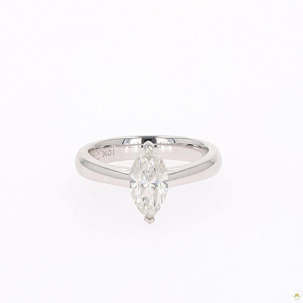 1.40 CTW   Marquise Moissanite Two Prong Solitaire Ring in Sterling Silver
