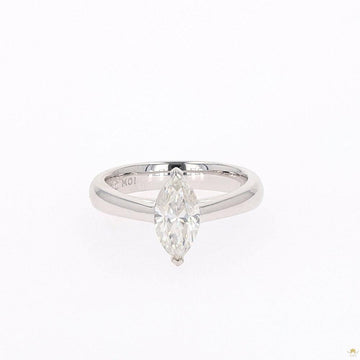 1.40 CTW   Marquise Moissanite Two Prong Solitaire Ring in Sterling Silver