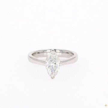 1.80 CTW   Marquise Moissanite Two Prong Solitaire Ring in Sterling Silver