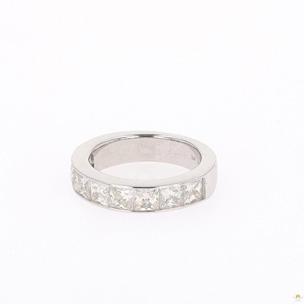 2.96 CTW   Square Moissanite Channel-Set Band in Sterling Silver