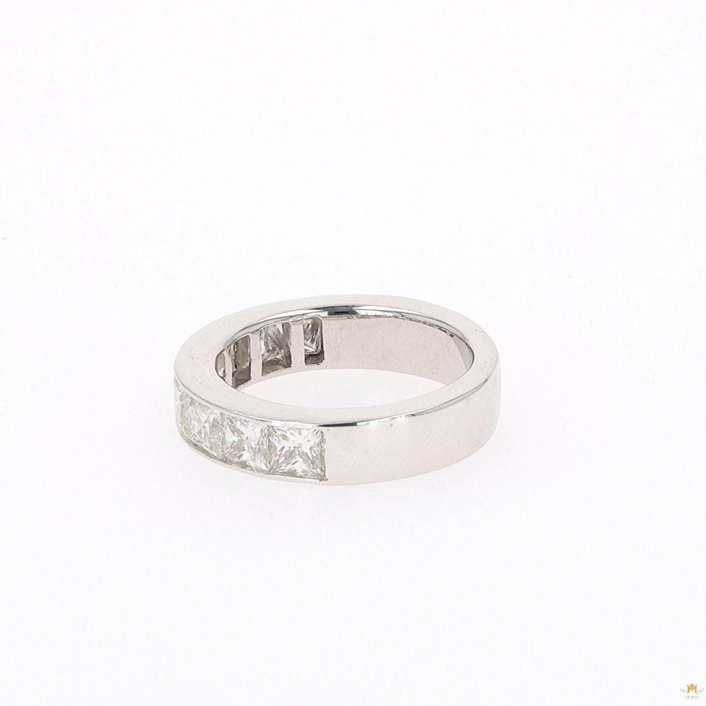 2.96 CTW   Square Moissanite Channel-Set Band in Sterling Silver