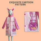 Cartooncustom Raincoat Rainproof EVA New Design Cute for School Camp Travel Rabbit Fashionable Heathy Waterproof Kids Durable
