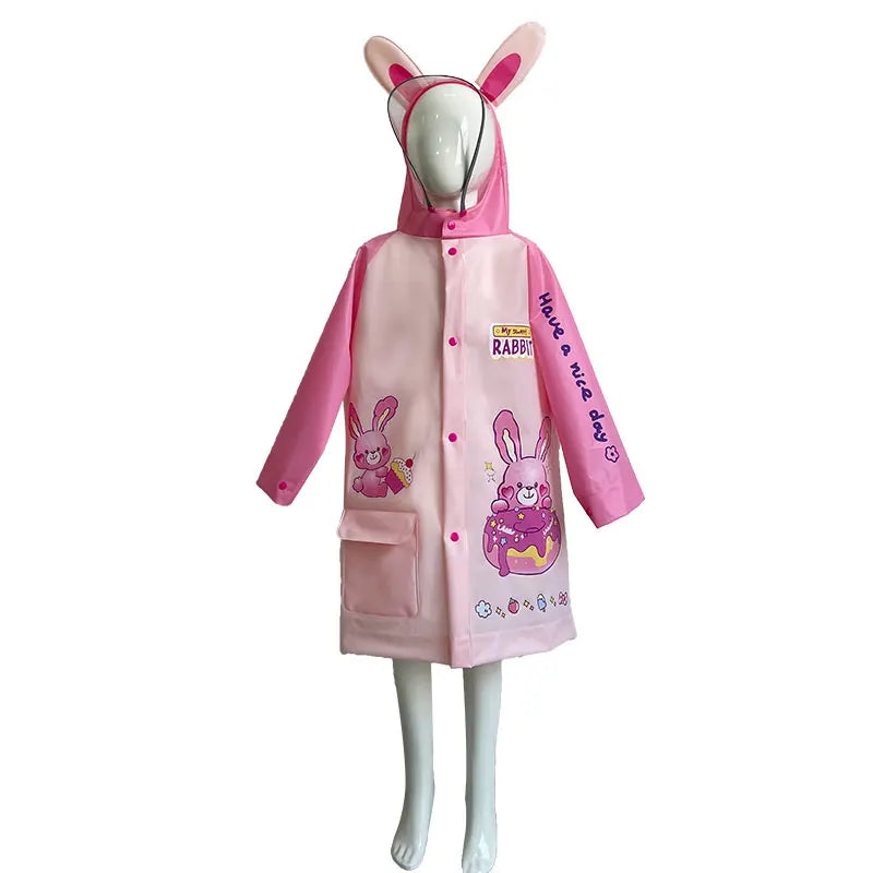Cartooncustom Raincoat Rainproof EVA New Design Cute for School Camp Travel Rabbit Fashionable Heathy Waterproof Kids Durable Main image