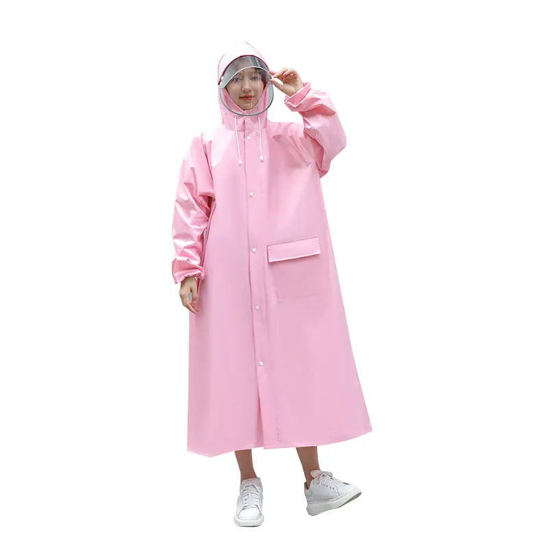 Factory-Produced Long Full Body EVA Poncho Waterproof Disposable Bicycle Riding Raincoat Men Women Double Brim Raincoat Suit