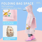 Hot Selling Factory Supply Healthy Portable Reusable Waterproof Raincoat Children Kids Teenagers Hooded for School Outdoors