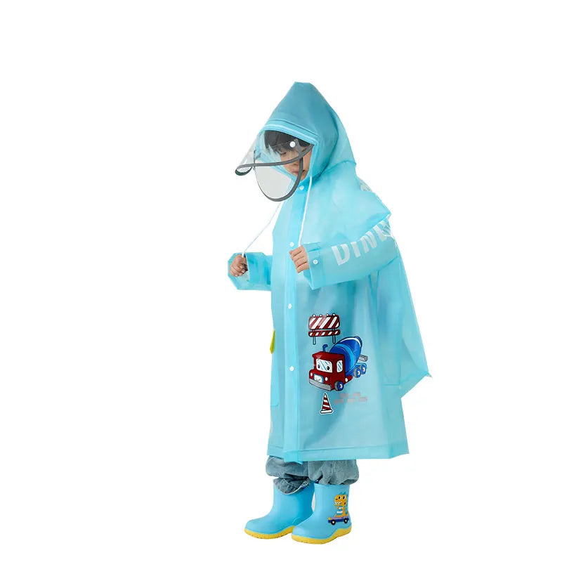 Hot Selling  Factory  Healthy Portable Custom logo Reusable Waterproof Cartoon Raincoat  Kids Children Raincoat Soft Material Main image