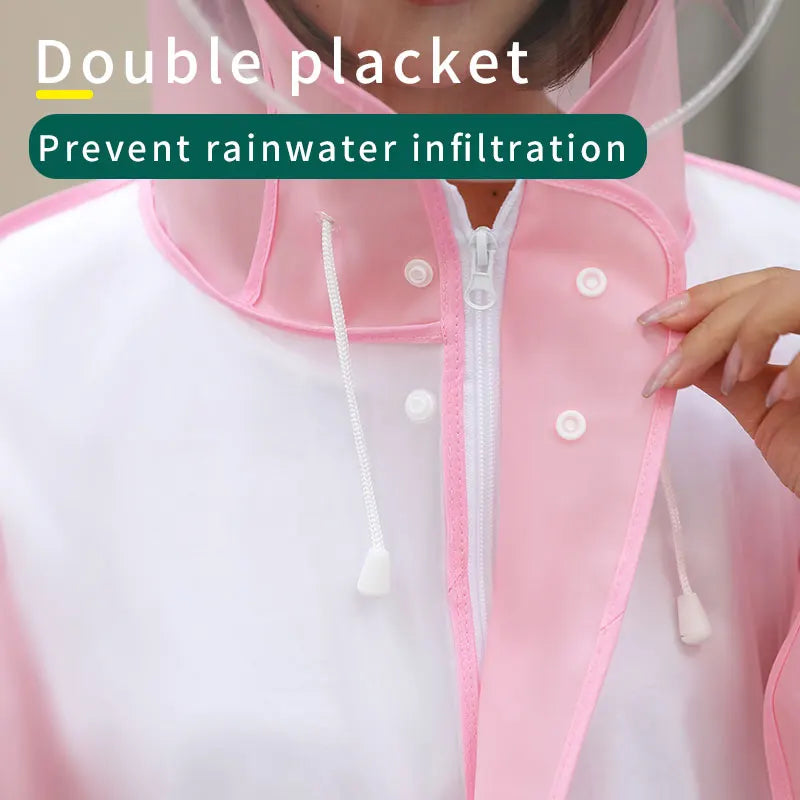 Hot Sale! Custom Designed Hooded Waterproof Motorcycle Bike Poncho Double Brim EVA Raincoat Poncho Raincoat Waterproof