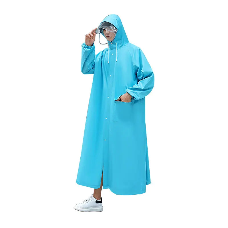 Factory-Produced Long Full Body EVA Poncho Waterproof Disposable Bicycle Riding Raincoat Men Women Double Brim Raincoat Suit Main image