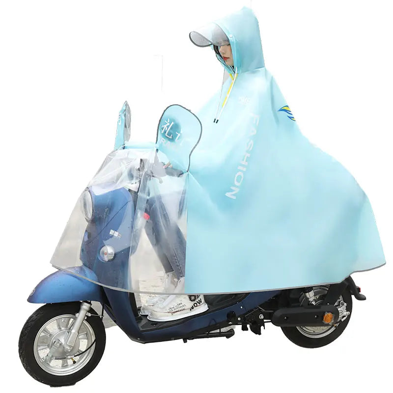 New Style Customized Adult Raincoat High PVC Hood Waterproof Riding Raincape Big Brim Reusable Safety Rainsuit Travel One Logo