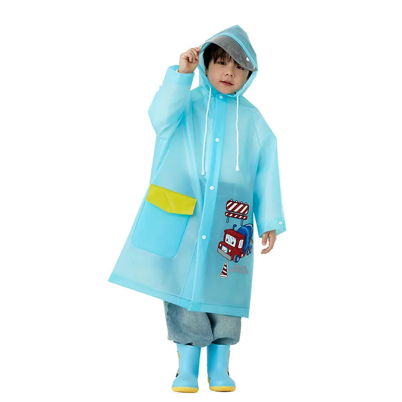 Hot Selling  Factory  Healthy Portable Custom logo Reusable Waterproof Cartoon Raincoat  Kids Children Raincoat Soft Material