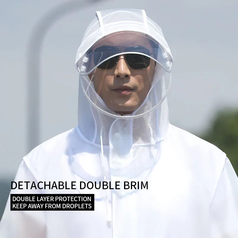 Ready to Ship Reusable Modern Transparent EVA Motorcycle Custom Raincoat Adult for Travel and Camping