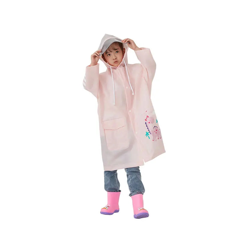 Hot Selling Factory Supply Healthy Portable Reusable Waterproof Raincoat Children Kids Teenagers Hooded for School Outdoors Main image