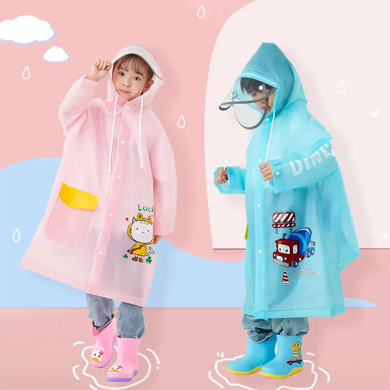 Hot Selling Factory Supply Healthy Portable Reusable Waterproof Raincoat Children Kids Teenagers Hooded for School Outdoors Secondary image