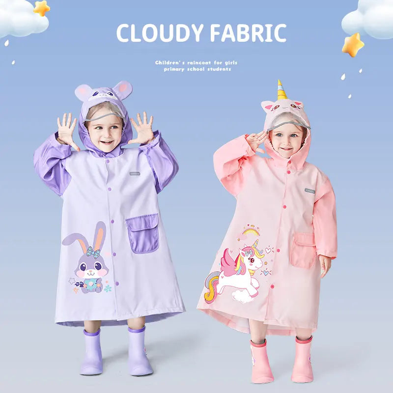 Kids Raincoat Cute Weather Shield Vibrant Red Purple Blue Yellow Polyester Pongee Waterproof Jacket for Rainy Day Adventures Main image