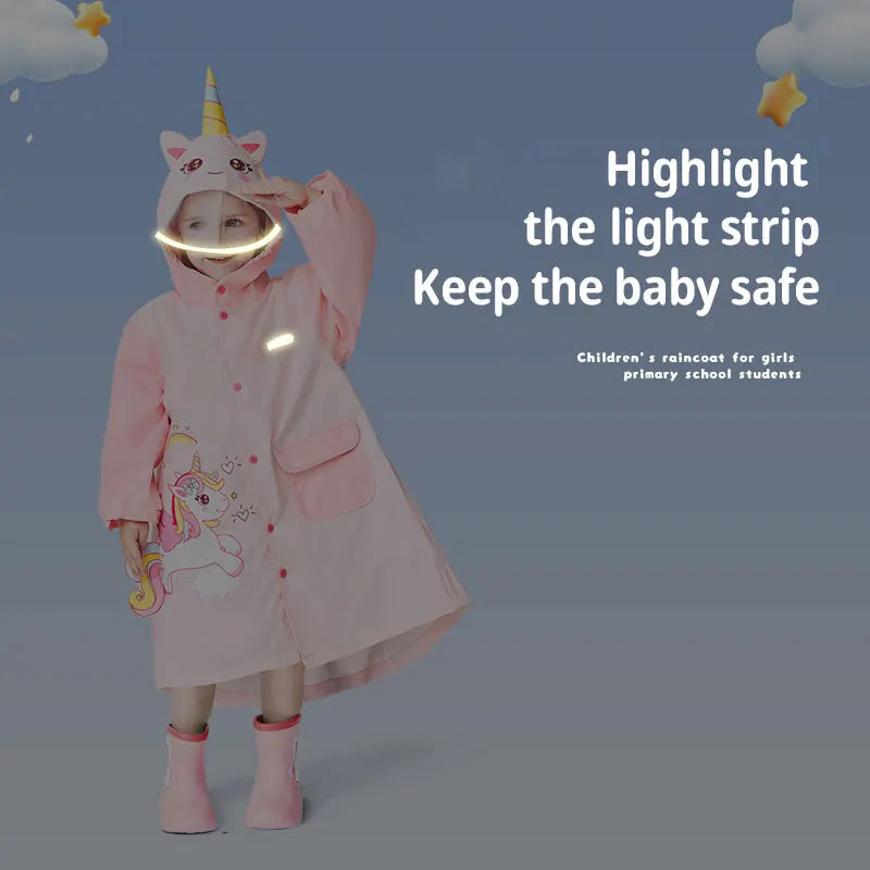 Kids Raincoat Cute Weather Shield Vibrant Red Purple Blue Yellow Polyester Pongee Waterproof Jacket for Rainy Day Adventures Secondary image