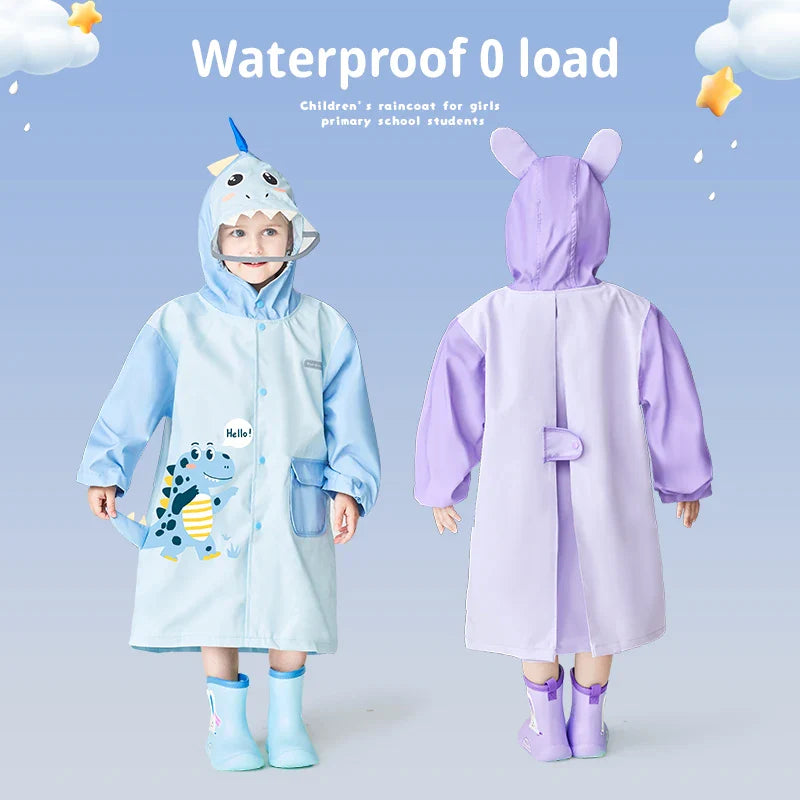 Kids Raincoat Cute Weather Shield Vibrant Red Purple Blue Yellow Polyester Pongee Waterproof Jacket for Rainy Day Adventures