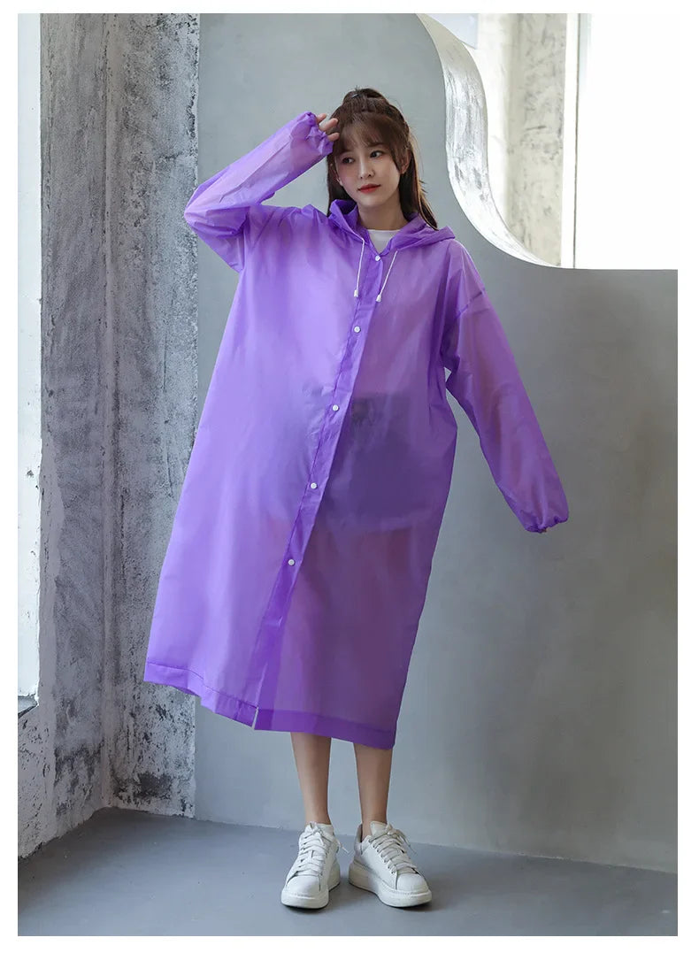 Hot Sale Custom Poncho Rain Gear Cheap Price EVA Adult Reusable Waterproof Raincoat Outdoor Activities Hiking Custom Logo Long