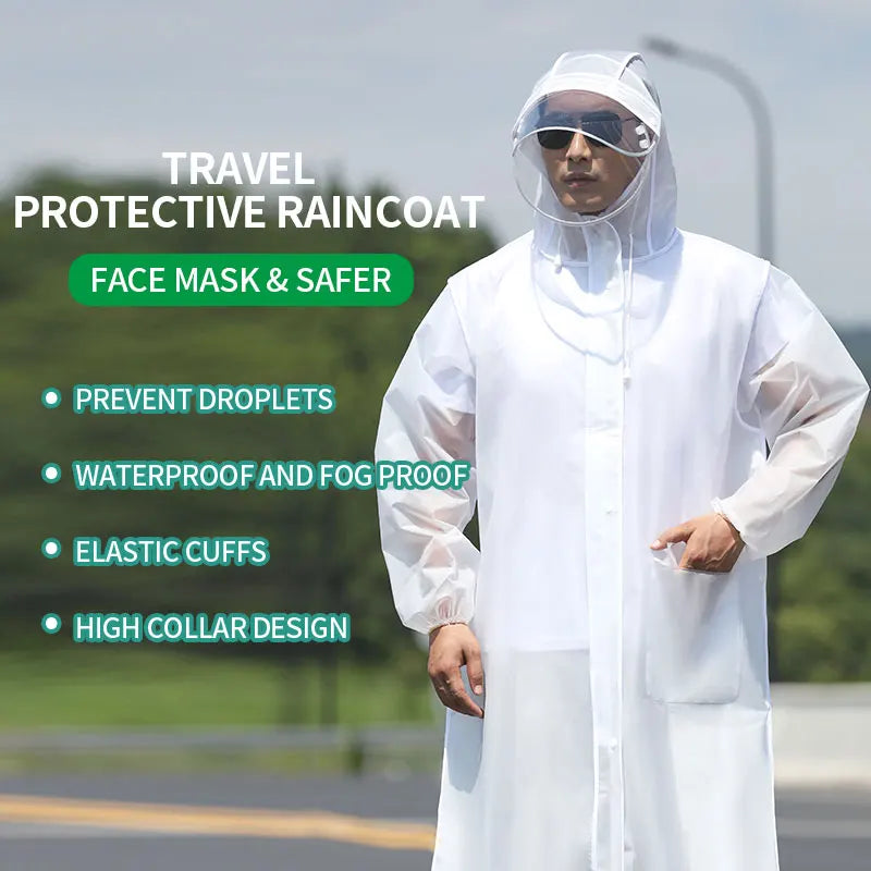 Ready to Ship Reusable Modern Transparent EVA Motorcycle Custom Raincoat Adult for Travel and Camping Secondary image