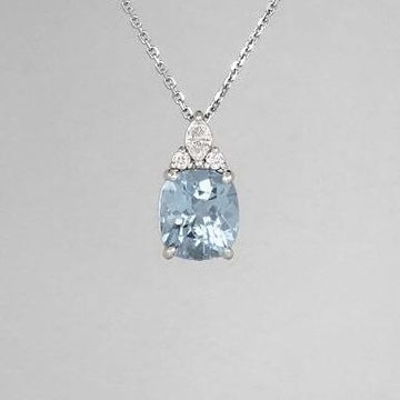 Aquamarine & Diamond Necklace