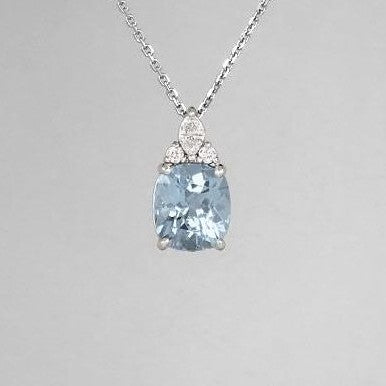 Aquamarine & Diamond Necklace