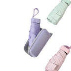 Factory Whole Sale New Design Uv Protection Capsul Pocket Portable Super Mini With Custom Case 6 Folding Umbrella