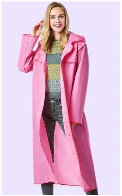 Unisex EVA Rain Poncho Adults Customizable XXL Long Cape Colorful Hem Waterproof Rain Jacket Outdoor Hiking Travel Logo