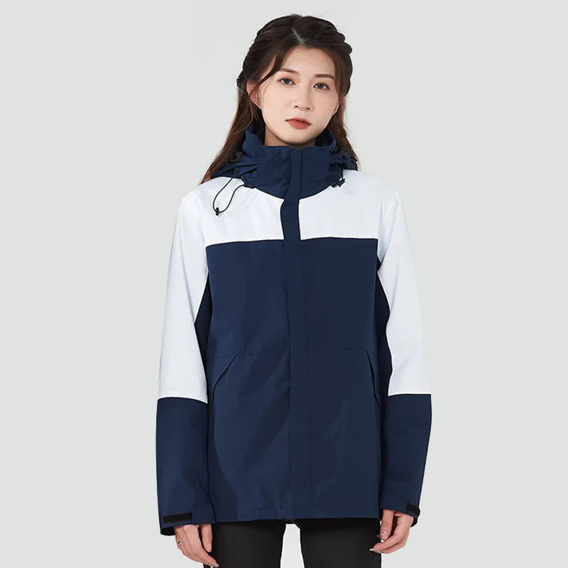 Mens Waterproof Rain Jacket Outdoor Hooded Windproof Coat for Hiking Fishing