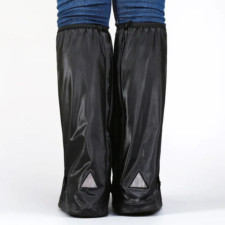 PVC Shoe Cover With High Barrel  Elastic Band Waterproof and Thickened Sole Wear-resistant Rain Proof  Shoe Cover