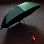 Fashionable New Invention Straight Umbrella With Black Canopy Plastic Dog Animal Head Handle Custom Logo Printing Rain Umbrella