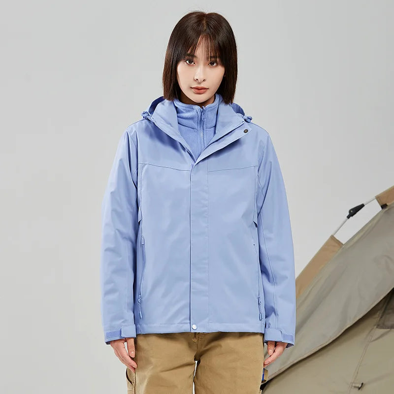 DuPont  3 in 1 Storm Jacket Men's Jacket Women's Waterproof Jacket Warm Outdoor Work Clothes Custom logo Rain Coat