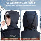 Adult Double Layer Raincoat With Warm Velvet Lining Logo Hooded Waterproof Reflection Tape Outdoor Travel Riding Rain Boys Girls