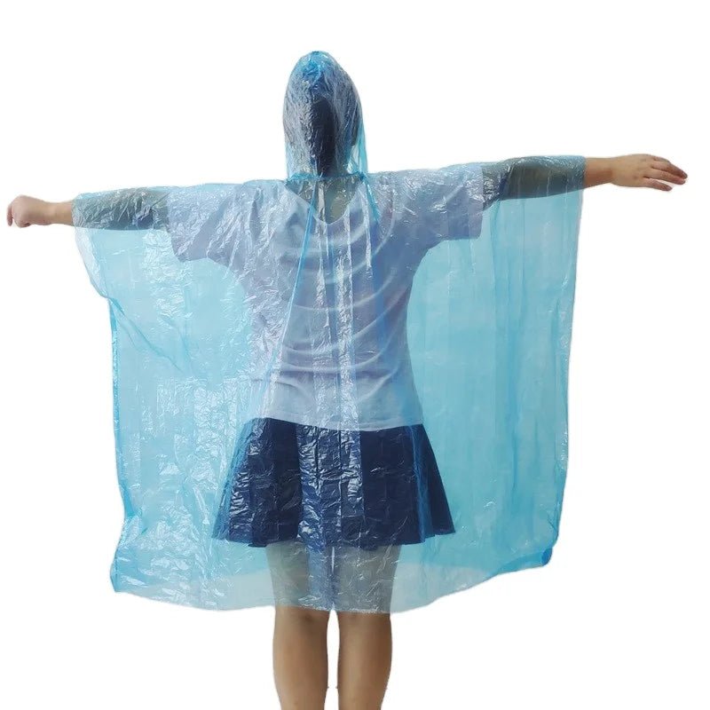 Wholesale Disposable PE Rain Poncho Transparent Plastic Raincoat for Girls Waterproof Rainwear With Logo for Hiking Travel Main image