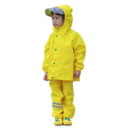 Outdoor Waterproof Reflective Raincoat Suit for Boys and Girls Polyester Overalls With Suspender Trousers for Rain and Travel
