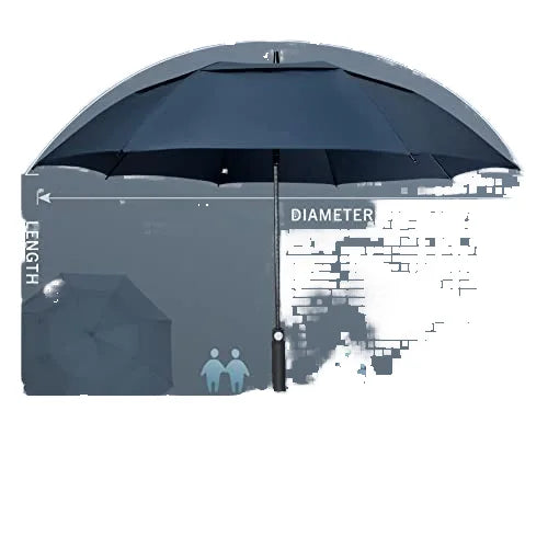 34-Inch Double Canopy Golf Umbrella Large Size 210T Vented Wind Gusset Sun & Windproof Business Style Fabric Pongee for Adults Secondary image