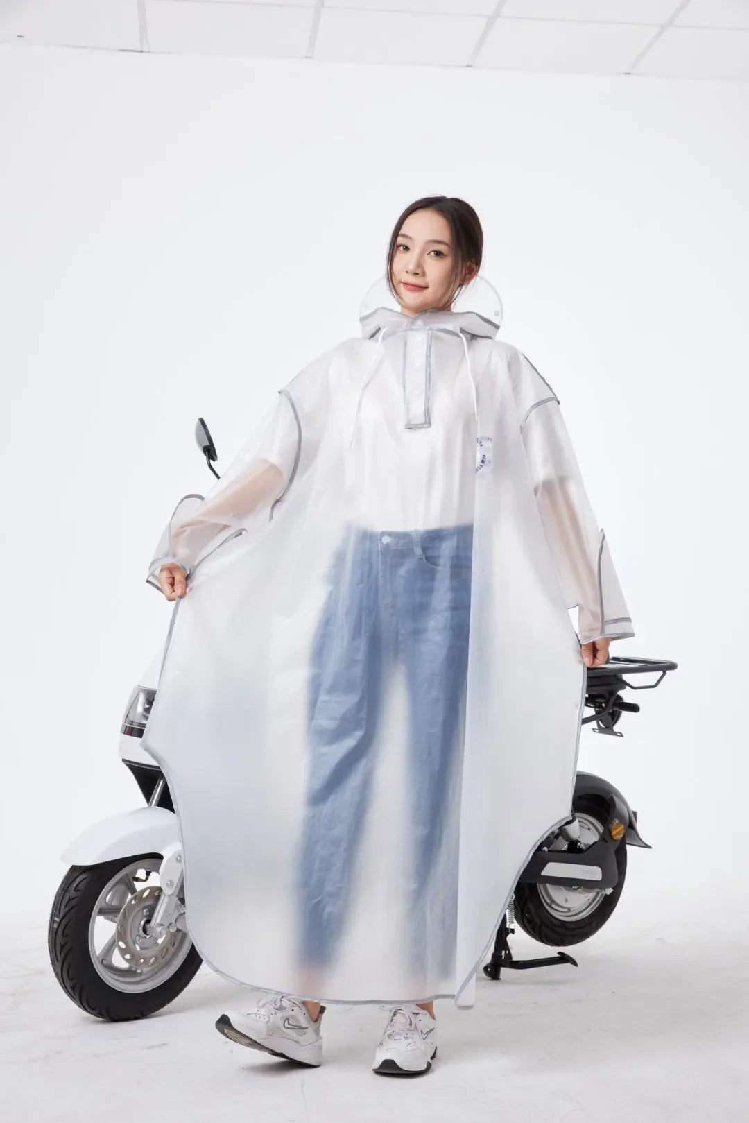 Modern Design Adult Boys and Girls  EVA Long Raincoat Backpack Waterproof Windproof for Outdoor Touring Travel Electric Bicycle