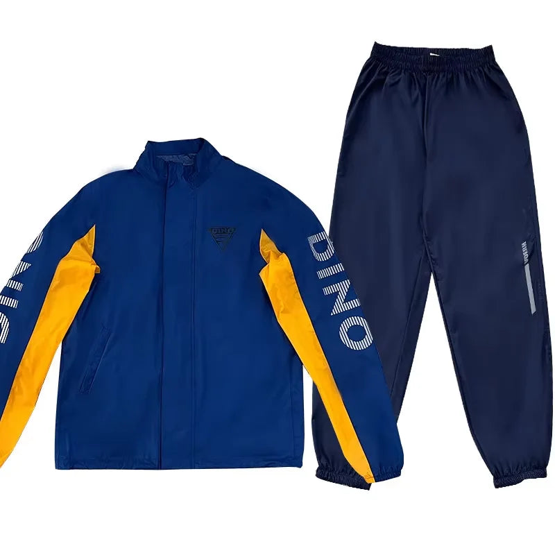 Unisex High Quality Eco-friendly Nylon Motorcycle Jacket Pants Fully Waterproof Raincoat With Zipper Closure Casual Style Bikers